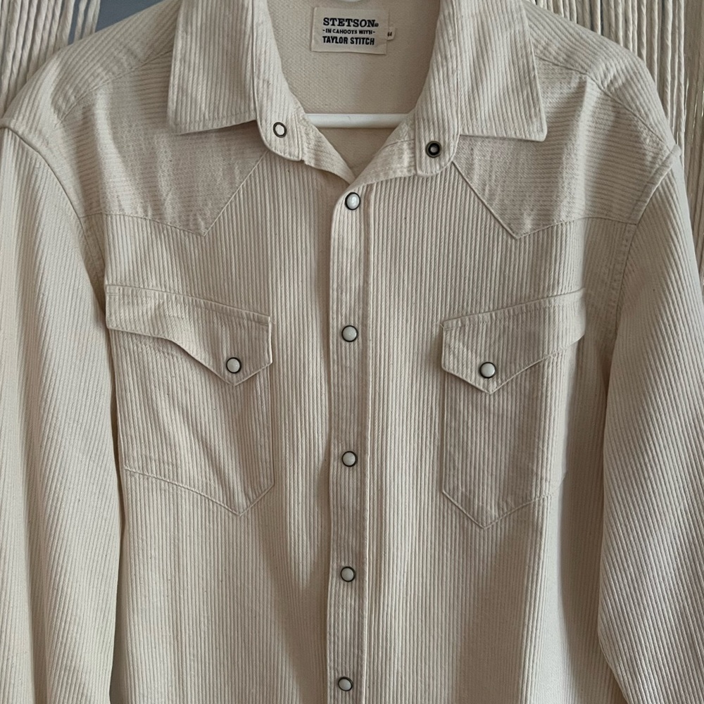 Stetson/Taylor Stitch Men’s XL ‘The Western Shirt
in Natural Corded Denim’